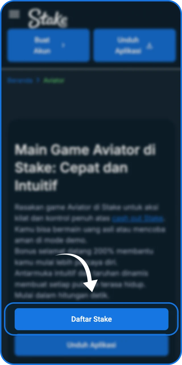 Klik tombol di bawah untuk login Aviator Stake dan masuk ke lobi permainan utama.
