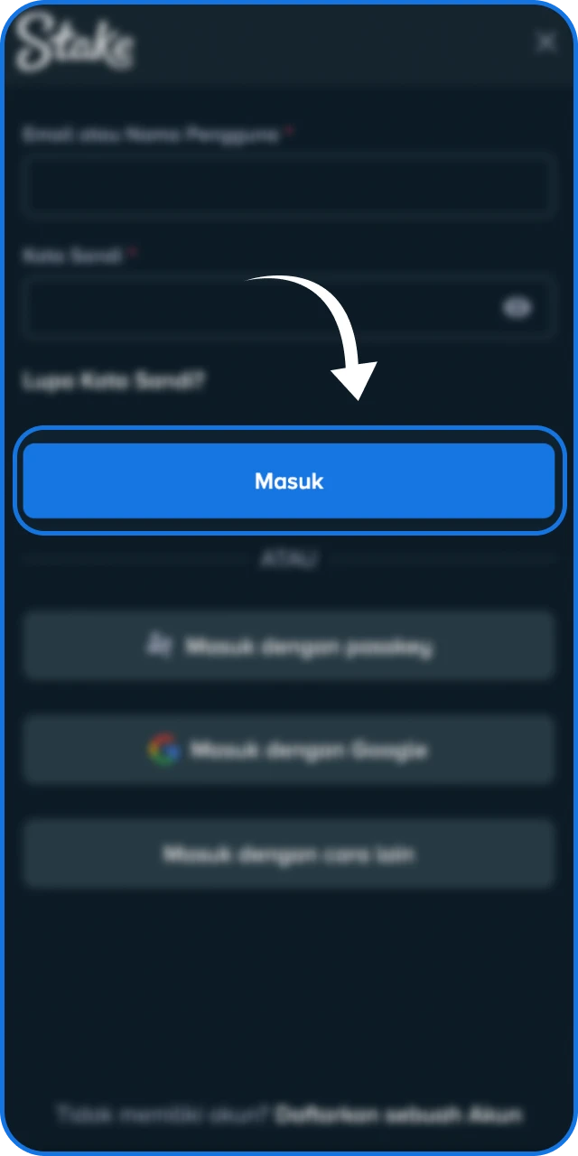 Selesai dan kini Anda siap untuk memasang taruhan di Stake Indonesia.