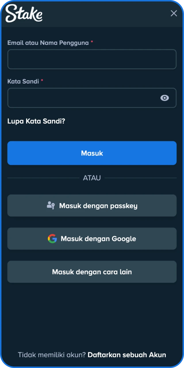 Segera masuk ke situs atau aplikasi Stake Indonesia untuk memulai proses penarikan.