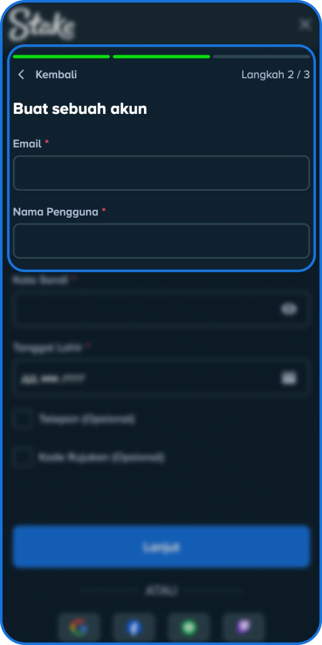 Segera buat akun baru Anda agar bisa mengakses bursa taruhan bola terlengkap di Stake Indonesia.